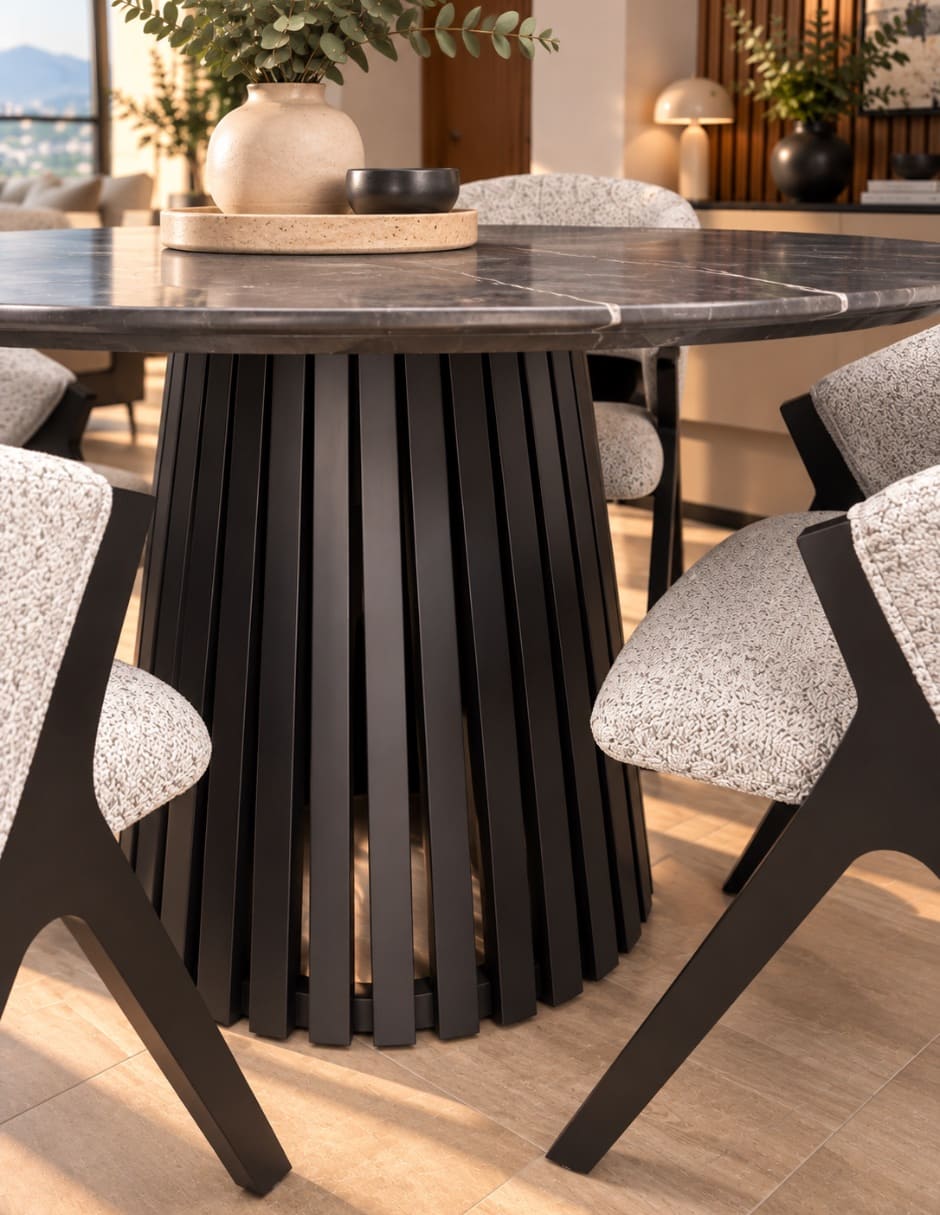 Comedor italy negro mate para de mármol 4