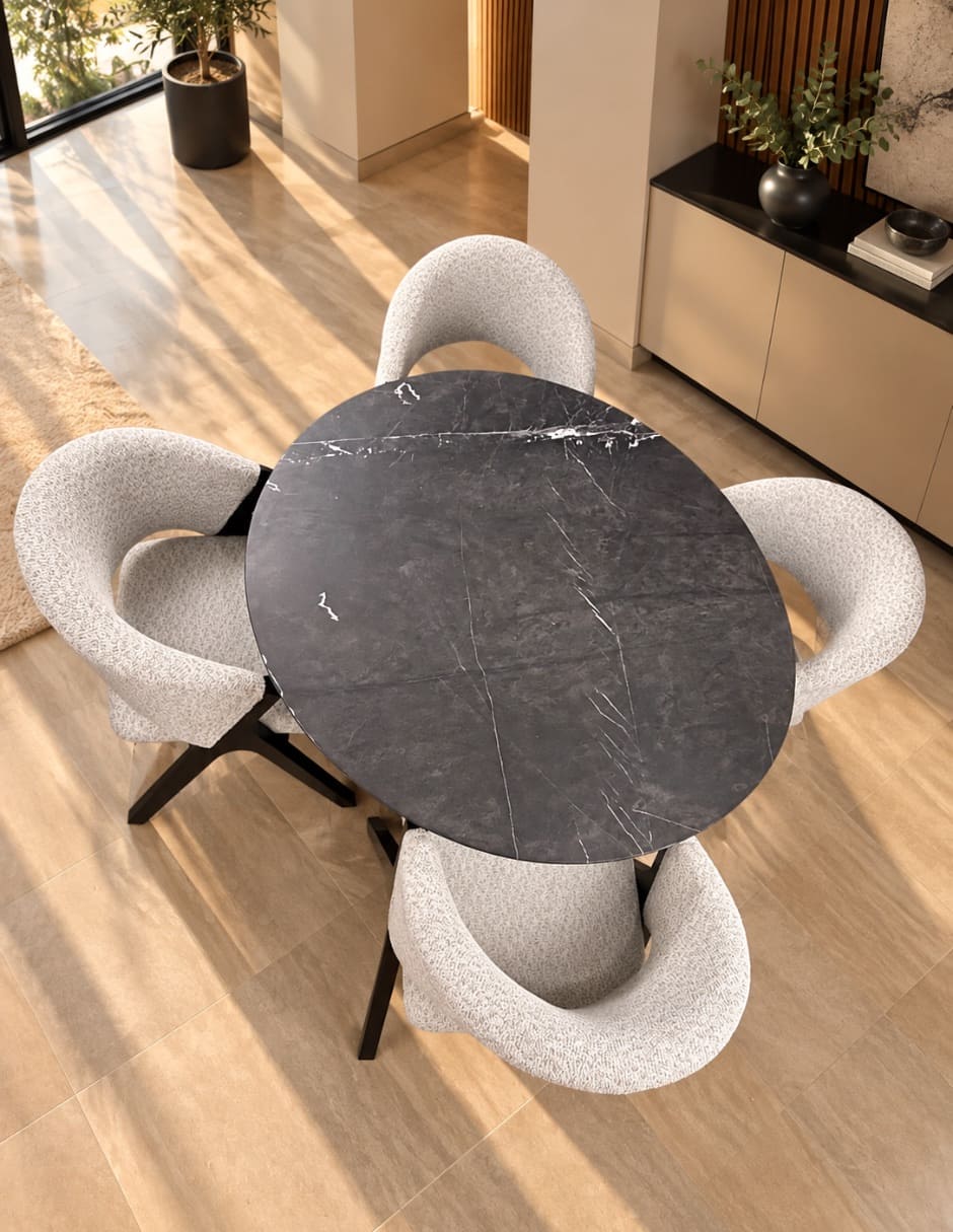 Comedor italy negro mate para de mármol 5