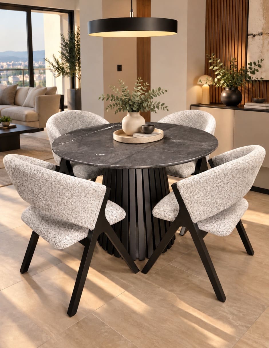 Comedor italy negro mate para de mármol 7