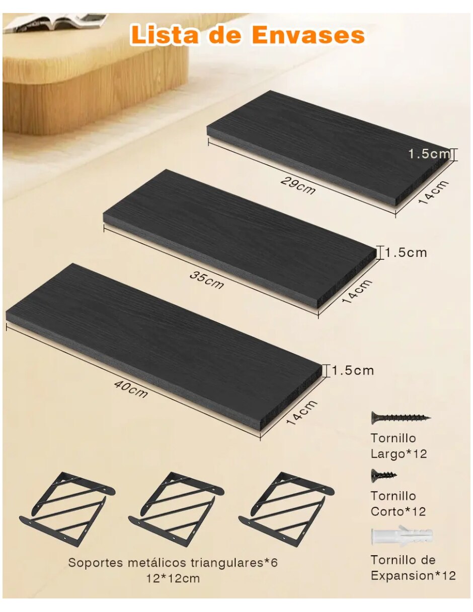 Set de repisas armable de madera 5