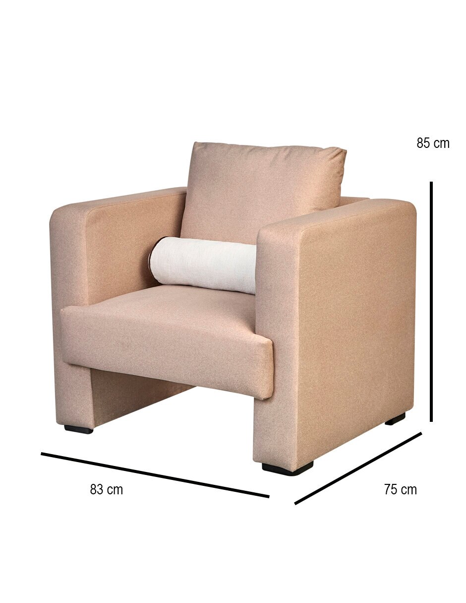 Sillón galo beige de microfibra 7