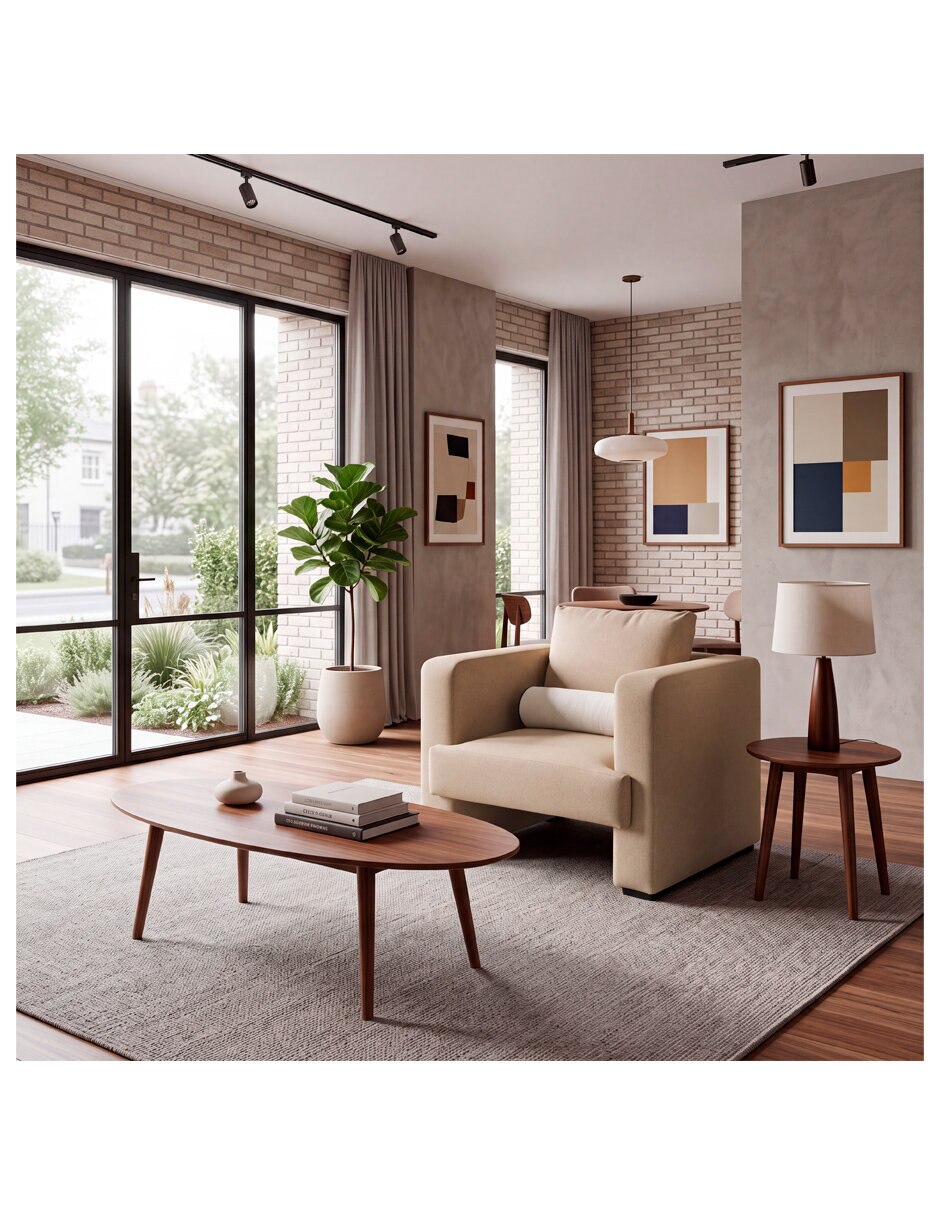 Sillón galo beige de microfibra 6