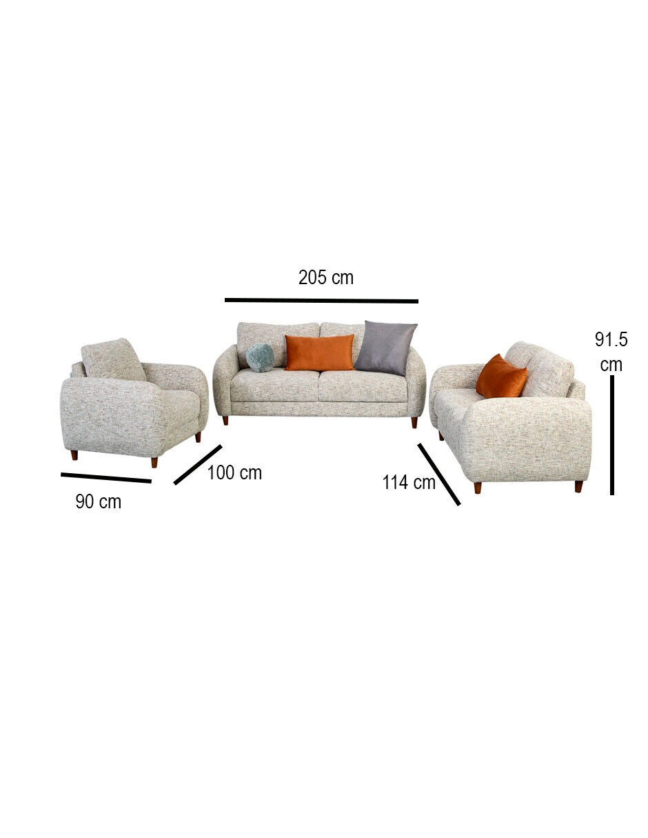 Sala 3 piezas ivanka gris sala 3-2-1 de chenille 8