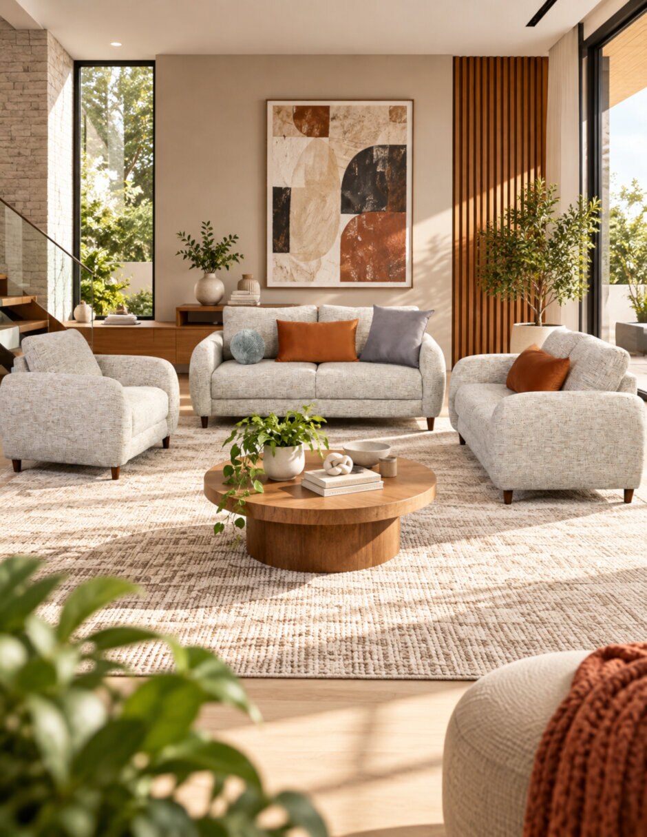 Sala 3 piezas ivanka gris sala 3-2-1 de chenille 7