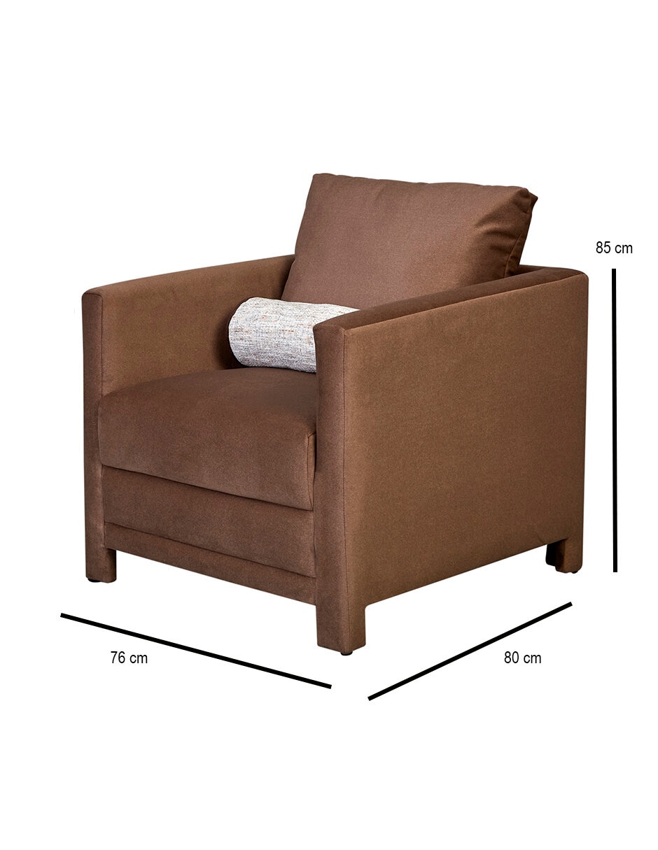 Sillón leo café de chenille 6