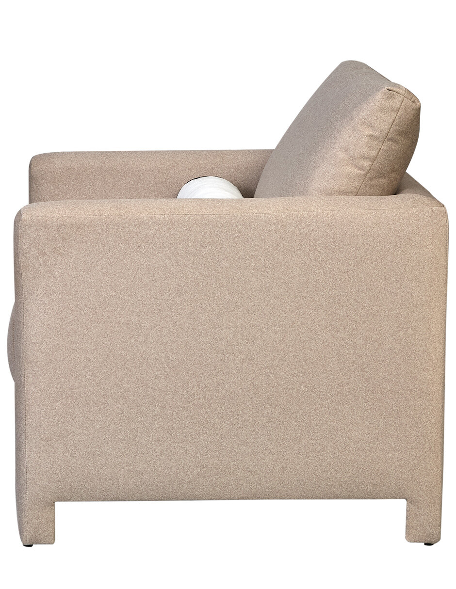 Sillón leo beige de chenille 2