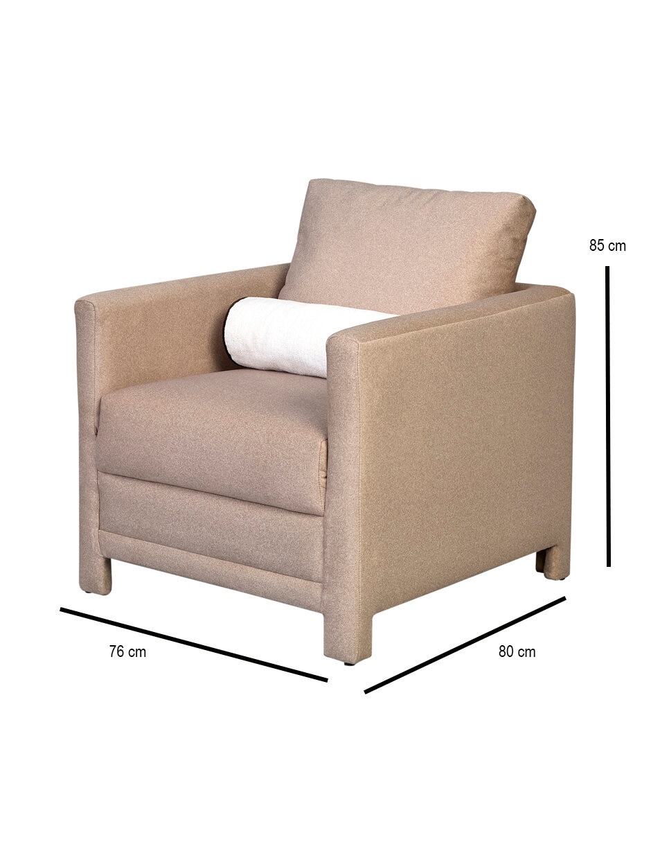 Sillón leo beige de chenille 6