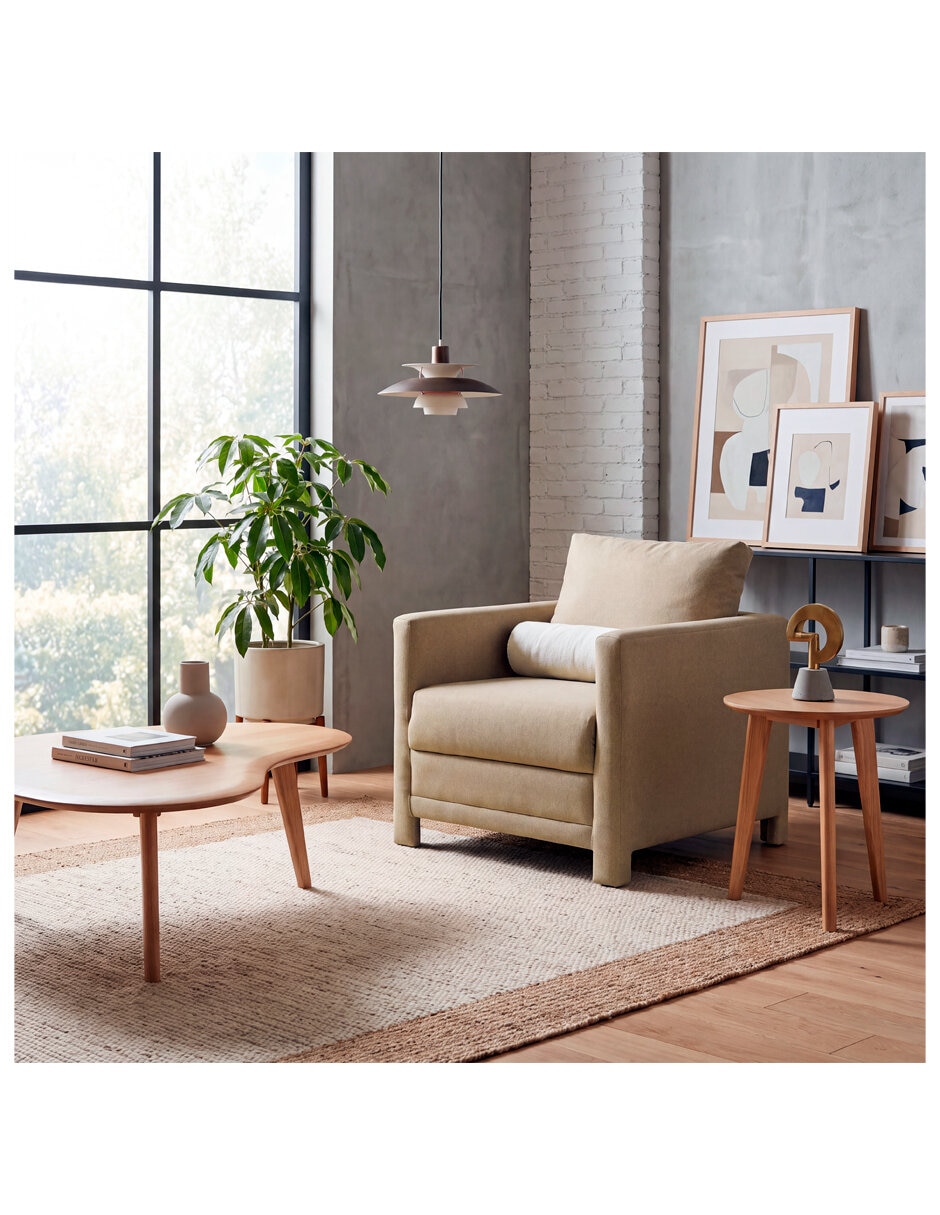 Sillón leo beige de chenille 4