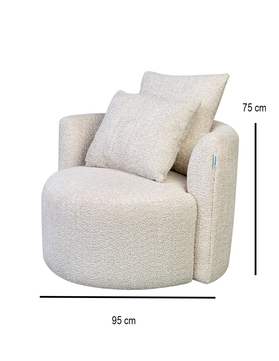 Sillón nico beige de chenille 7