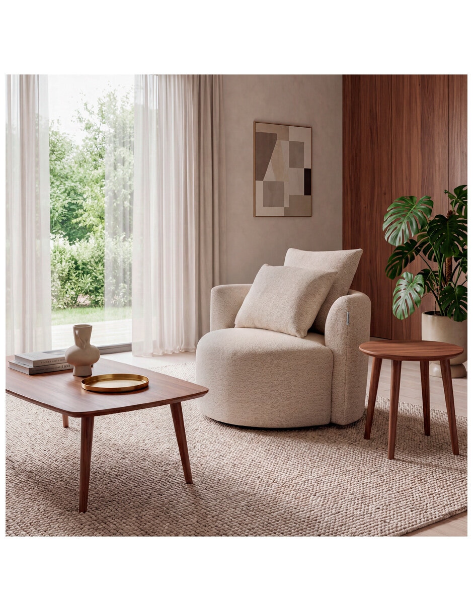 Sillón nico beige de chenille 3