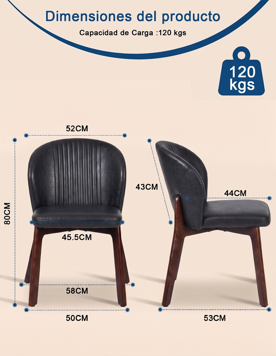 Silla sin brazos 2 piezas theon de vinipiel 9