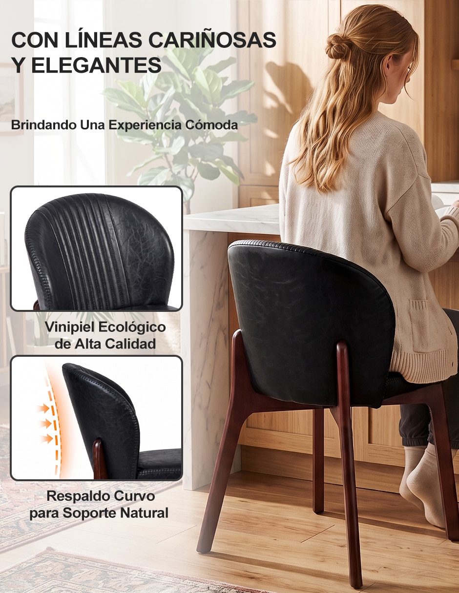 Silla sin brazos 2 piezas theon de vinipiel 4