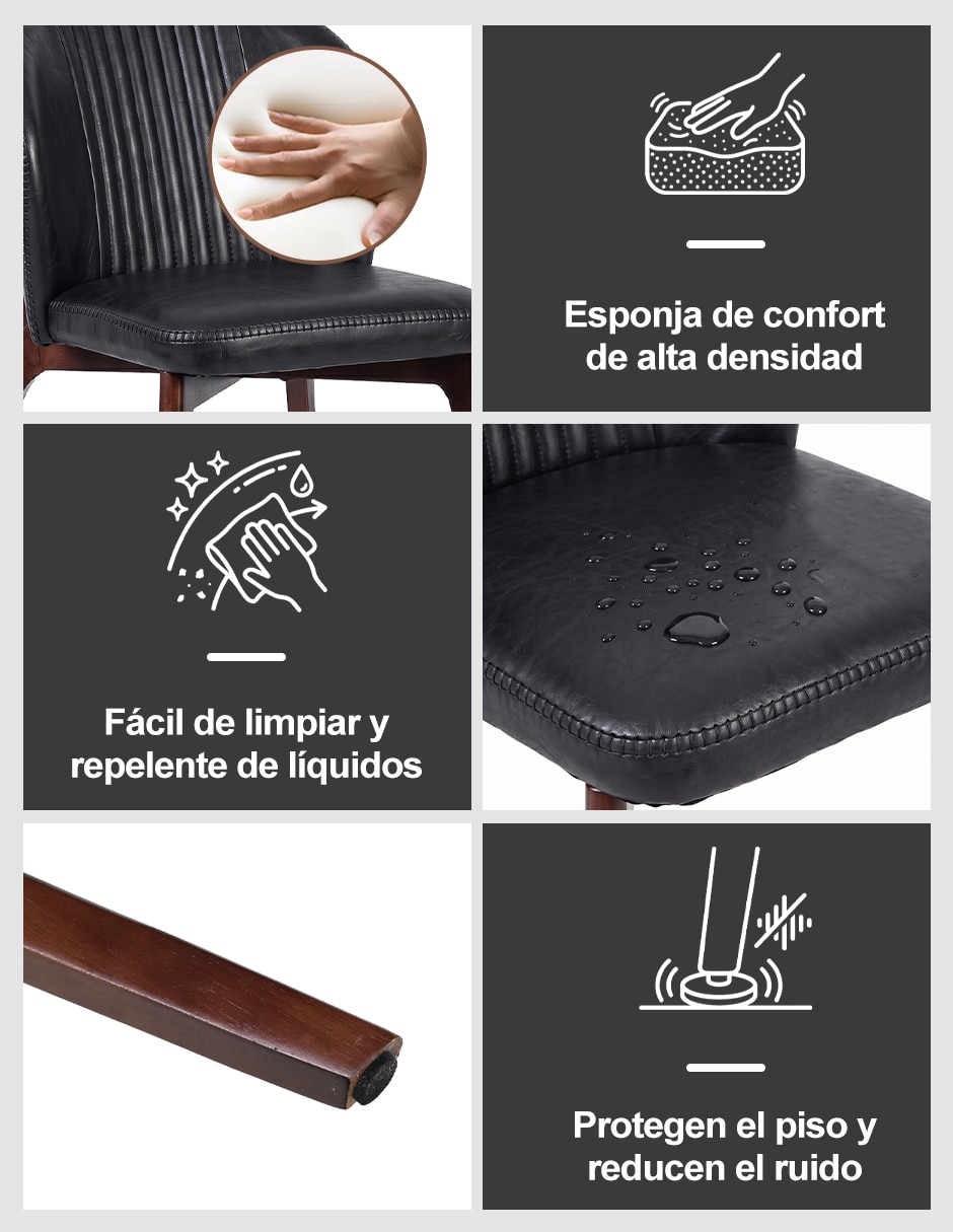 Silla sin brazos 2 piezas theon de vinipiel 5