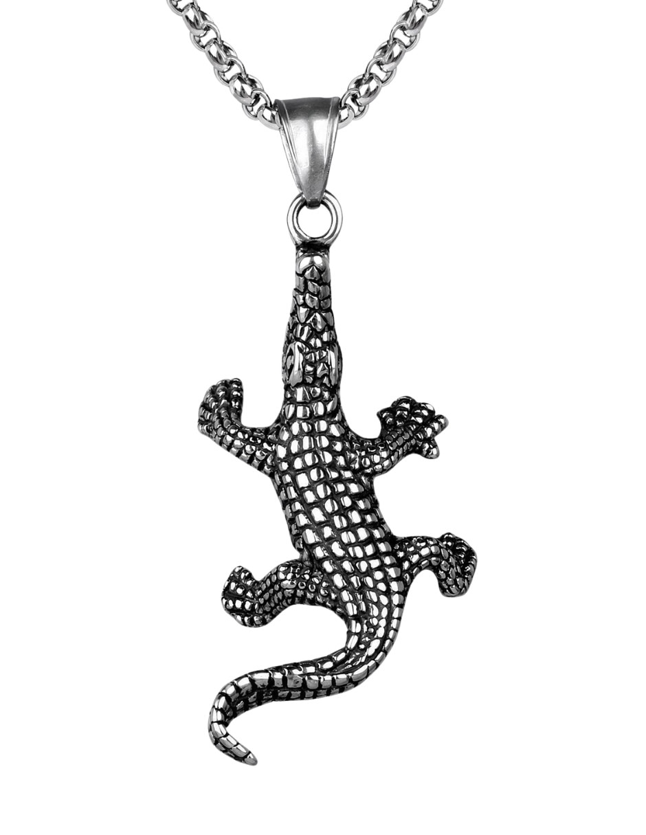 Collar con dije de Cocodrilo Chulada Black