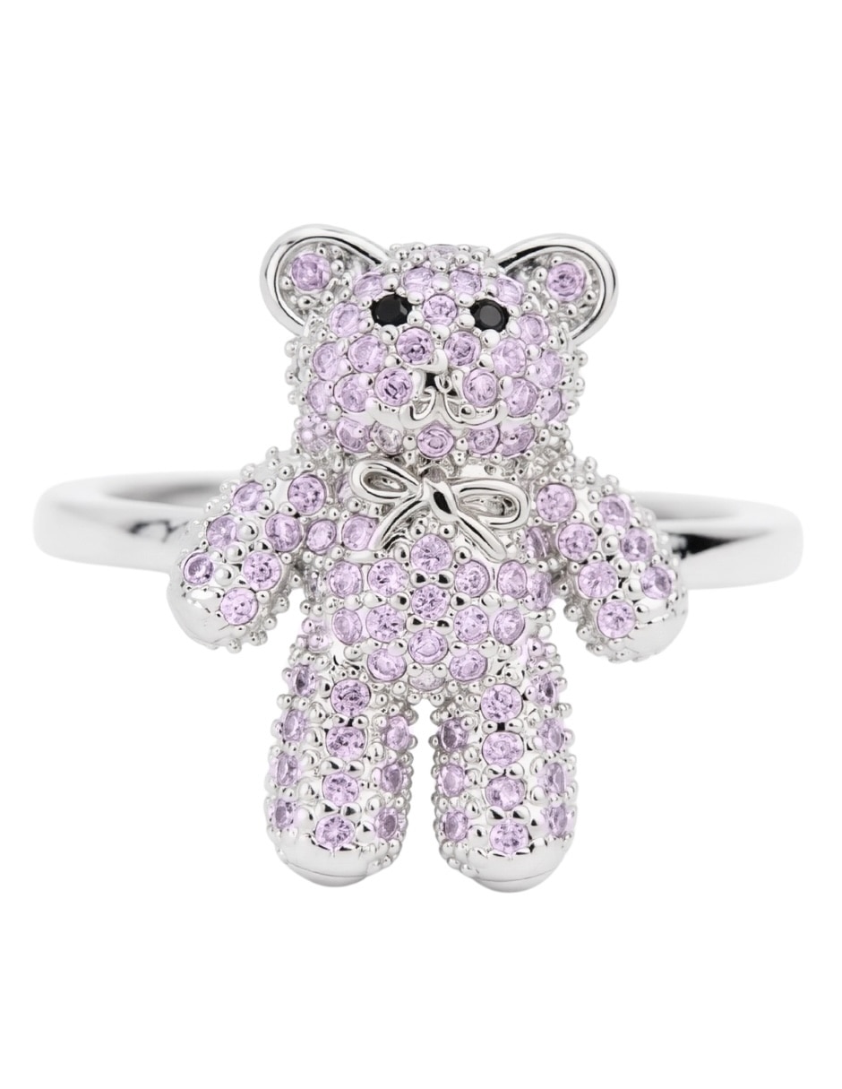 Anillo de oso Bloom zirconia baño de rodio