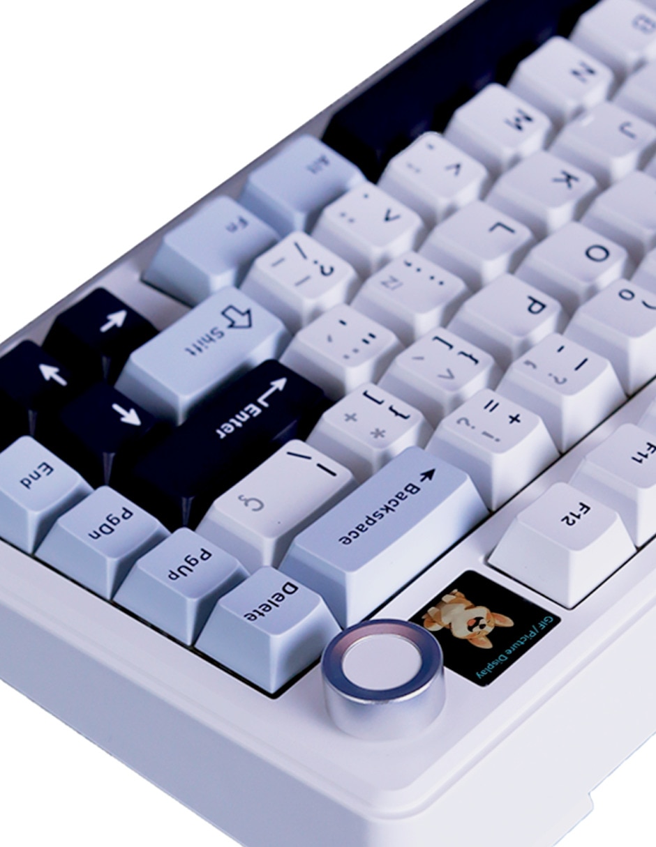 Teclado gamer alámbrica e inalámbrica QWERT inglés con interruptor lineal (red black) F75 Max 3