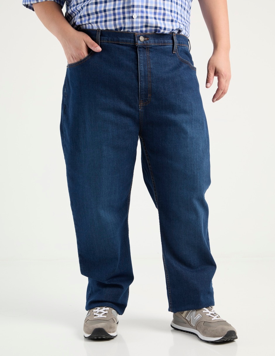 Jeans straight lavado stone wash para hombre 1