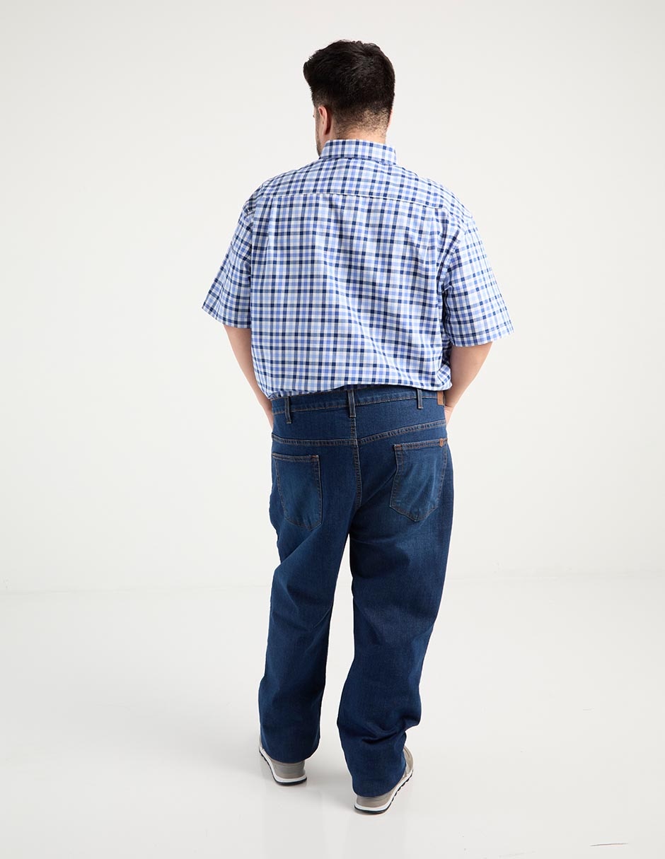 Jeans straight lavado stone wash para hombre 2