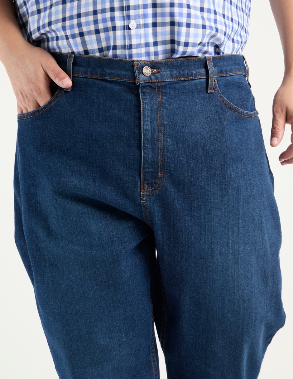 Jeans straight lavado stone wash para hombre 4