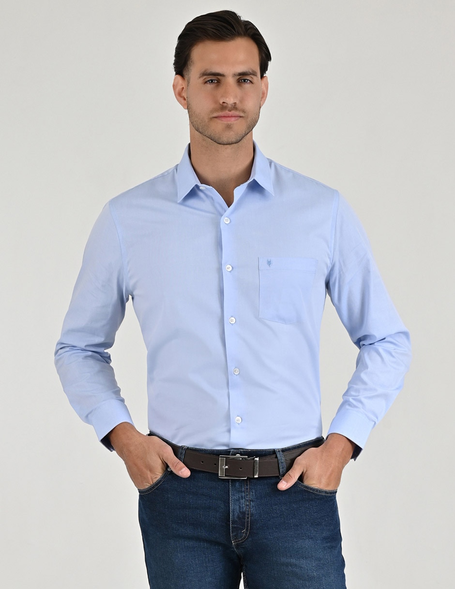 Camisa casual de algodón manga larga para hombre 1
