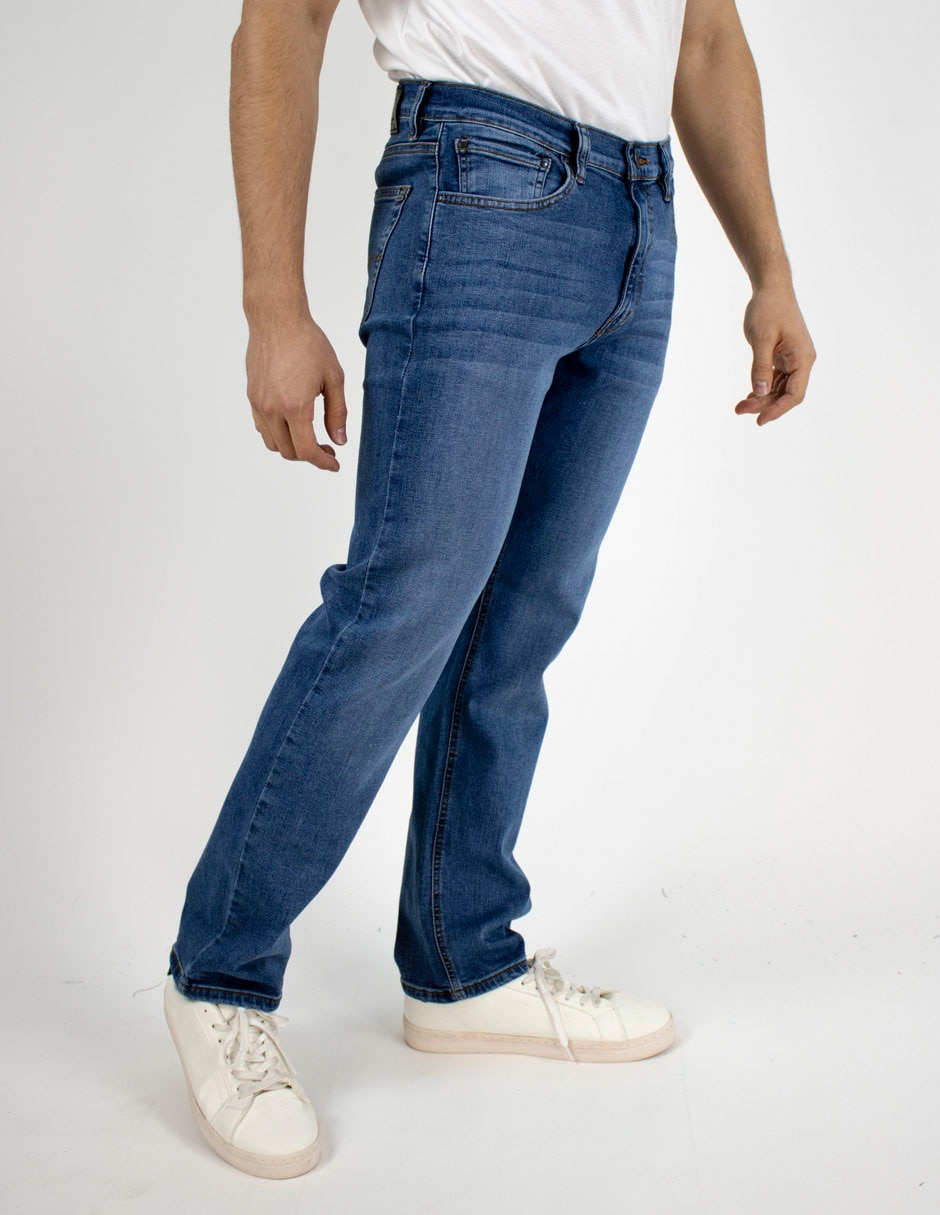 Jeans slim lavado stone wash para hombre 4