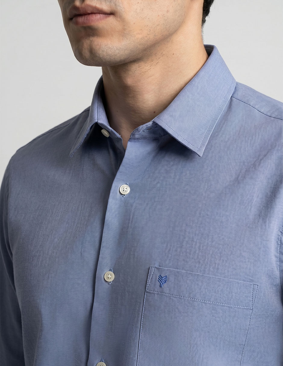 Camisa casual Yale de algodón manga larga para hombre