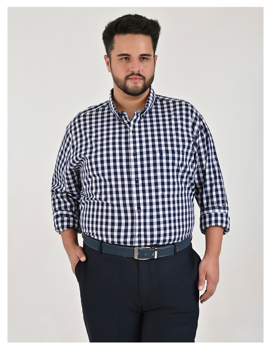 Camisa casual Yale de algodón manga larga para hombre Camisa casual Yale de algodón manga larga para hombre