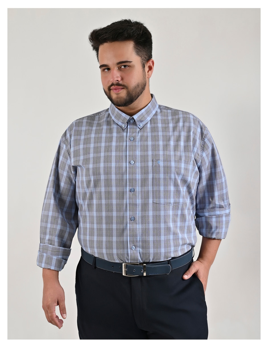 Camisa casual de algodón manga larga para hombre