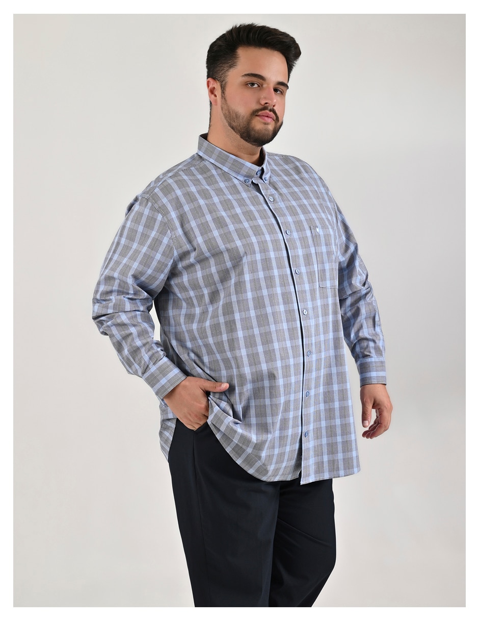 Camisa casual Yale Plus de algodón manga larga para hombre