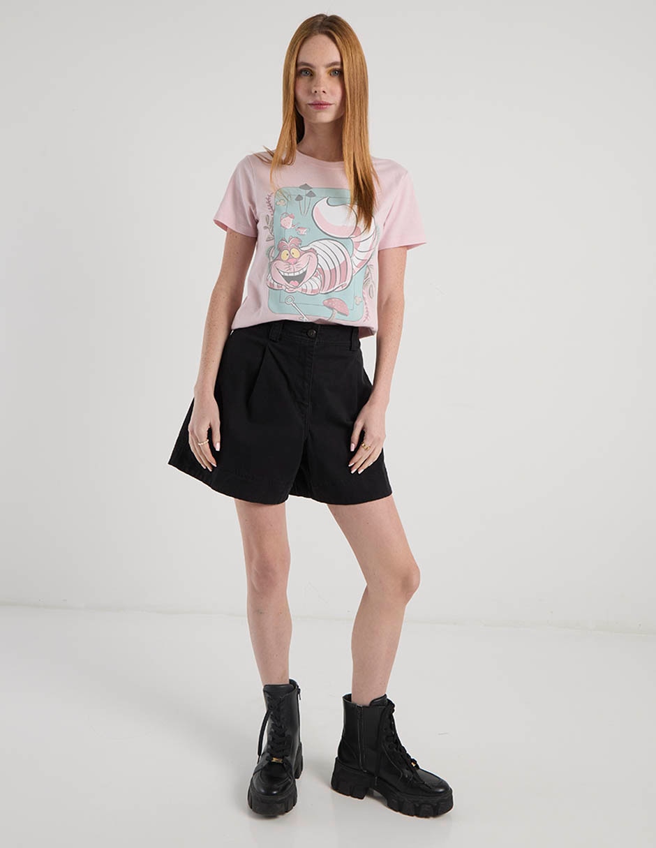 Playera manga corta Alice in Wonderland cuello redondo para mujer 5