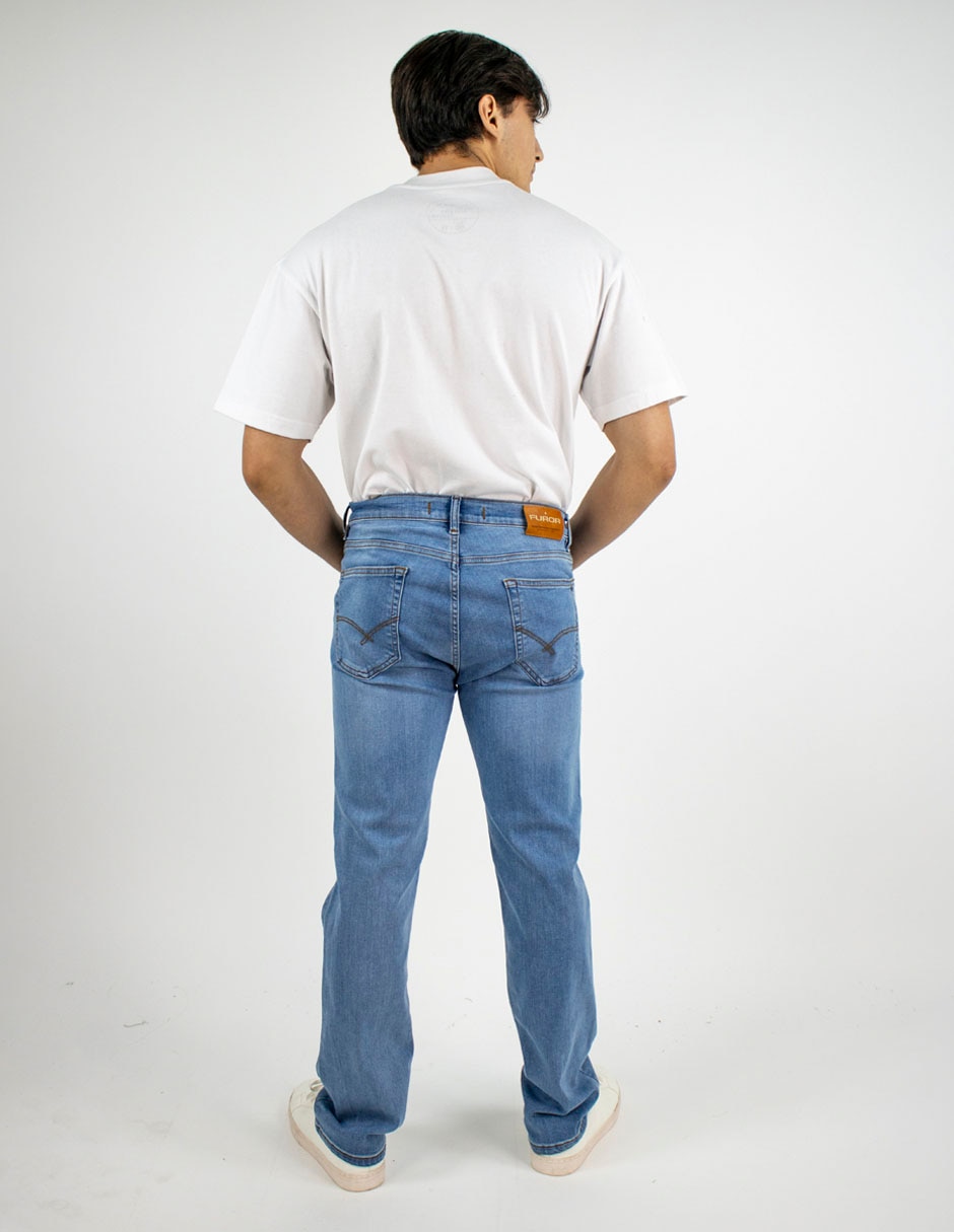 Jeans straight lavado whisker para hombre 2