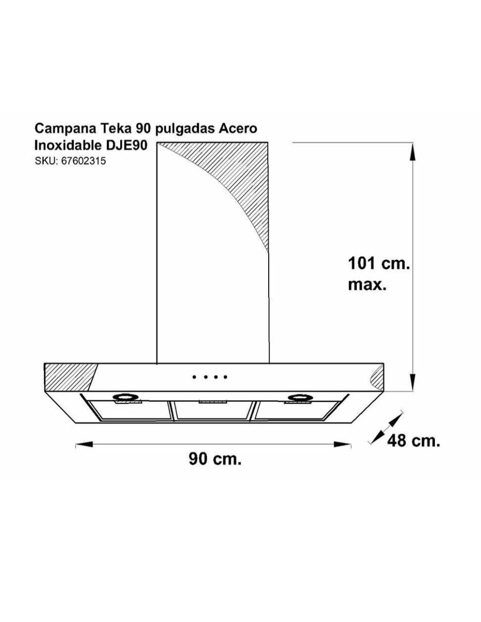 Campana de pared Teka DJE90 de acero inoxidable