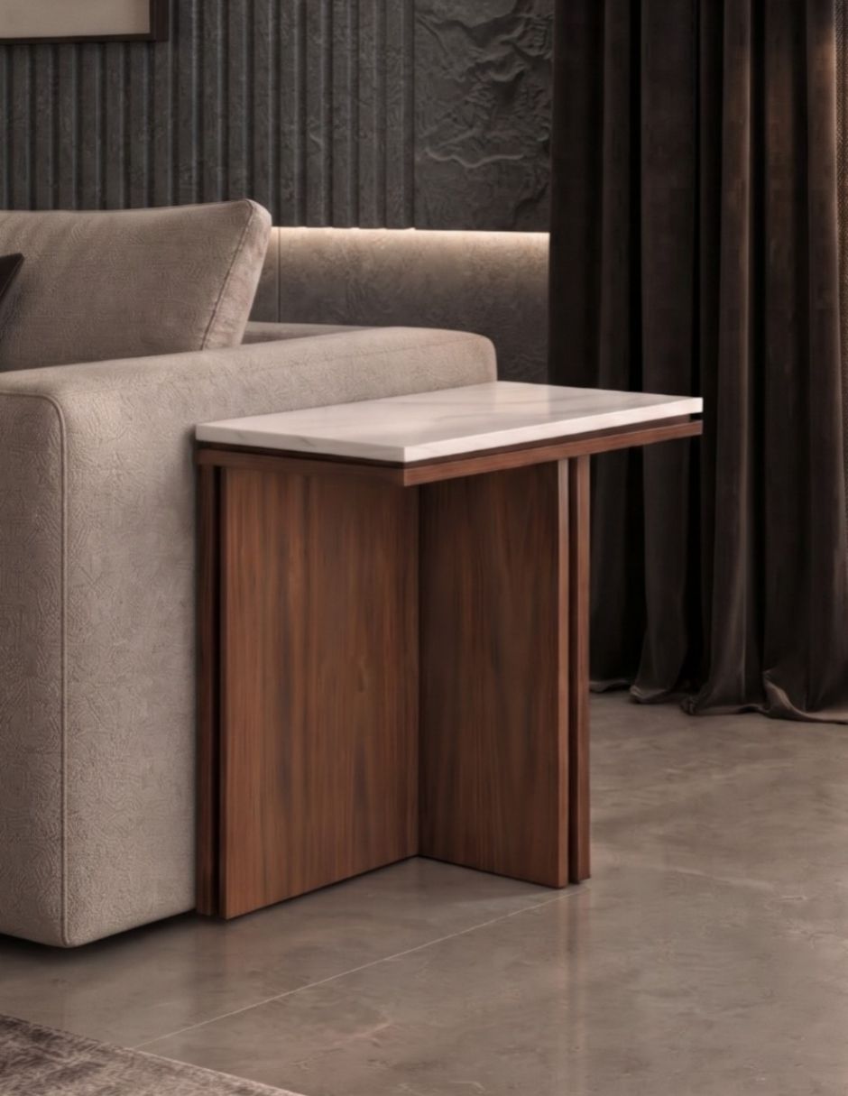 Mesa lateral No Nara Cuarzo de Madera