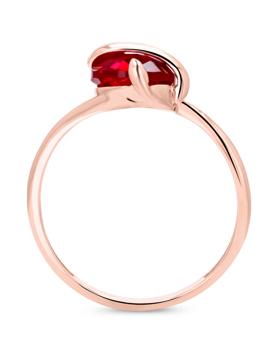 Anillo 14 k de oro rosa zirconia brillante 3