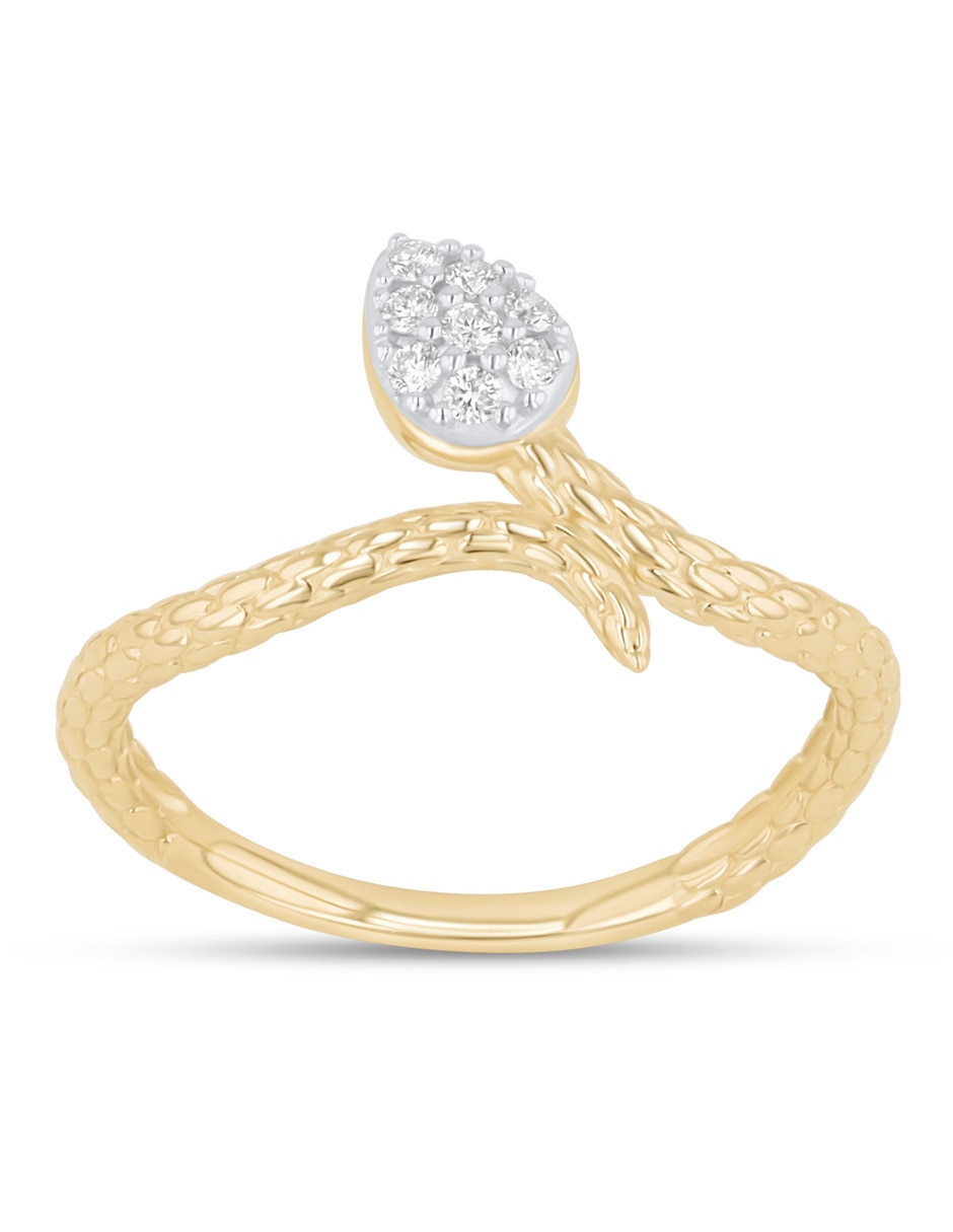 Anillo 10 k de oro amarillo diamante brillante Anillo 10 k de oro amarillo diamante brillante