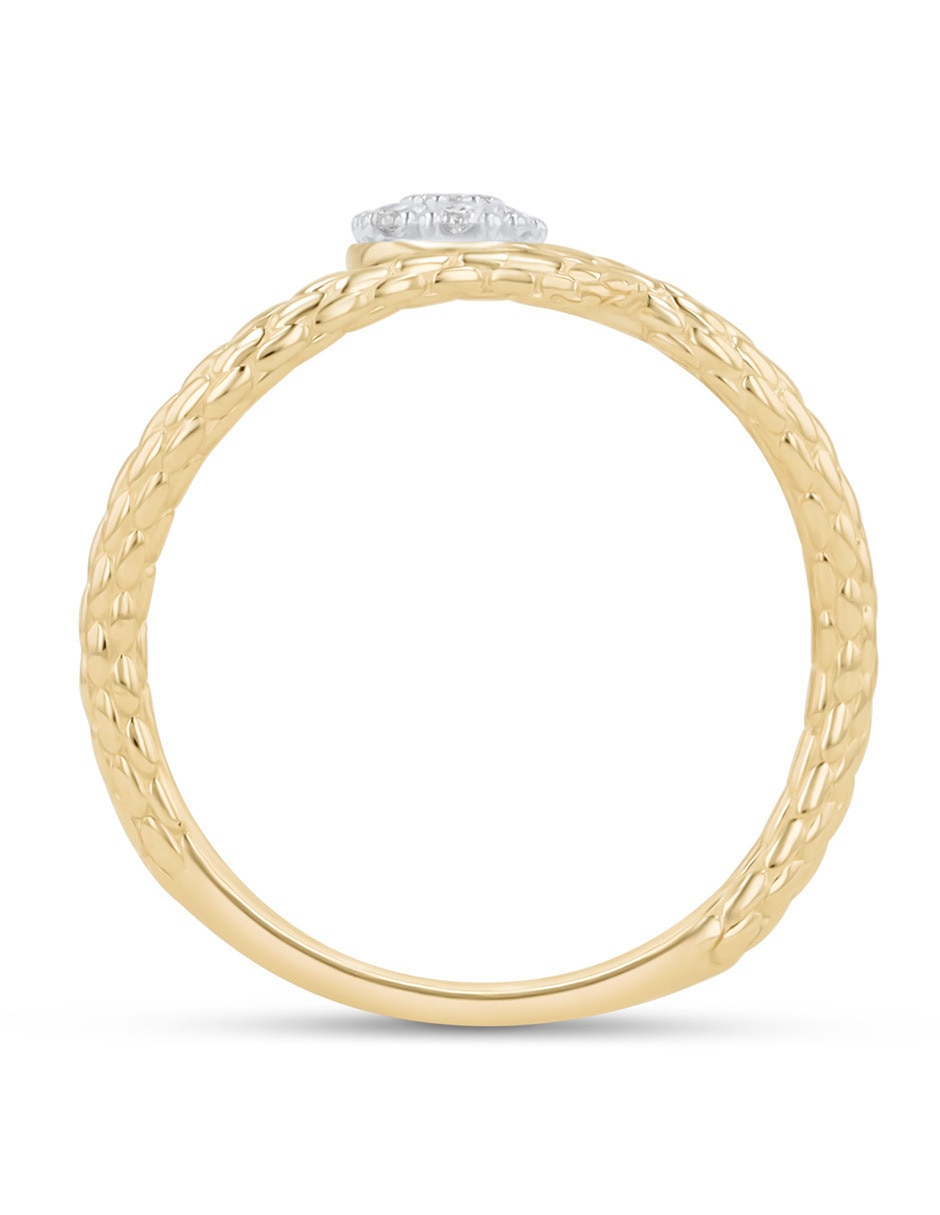 Anillo 10 k de oro amarillo diamante brillante 3