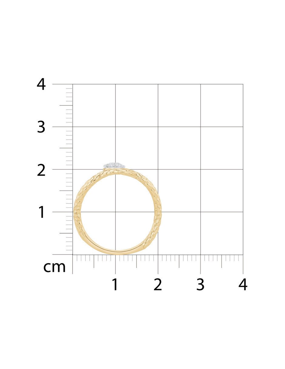 Anillo 10 k de oro amarillo diamante brillante 6