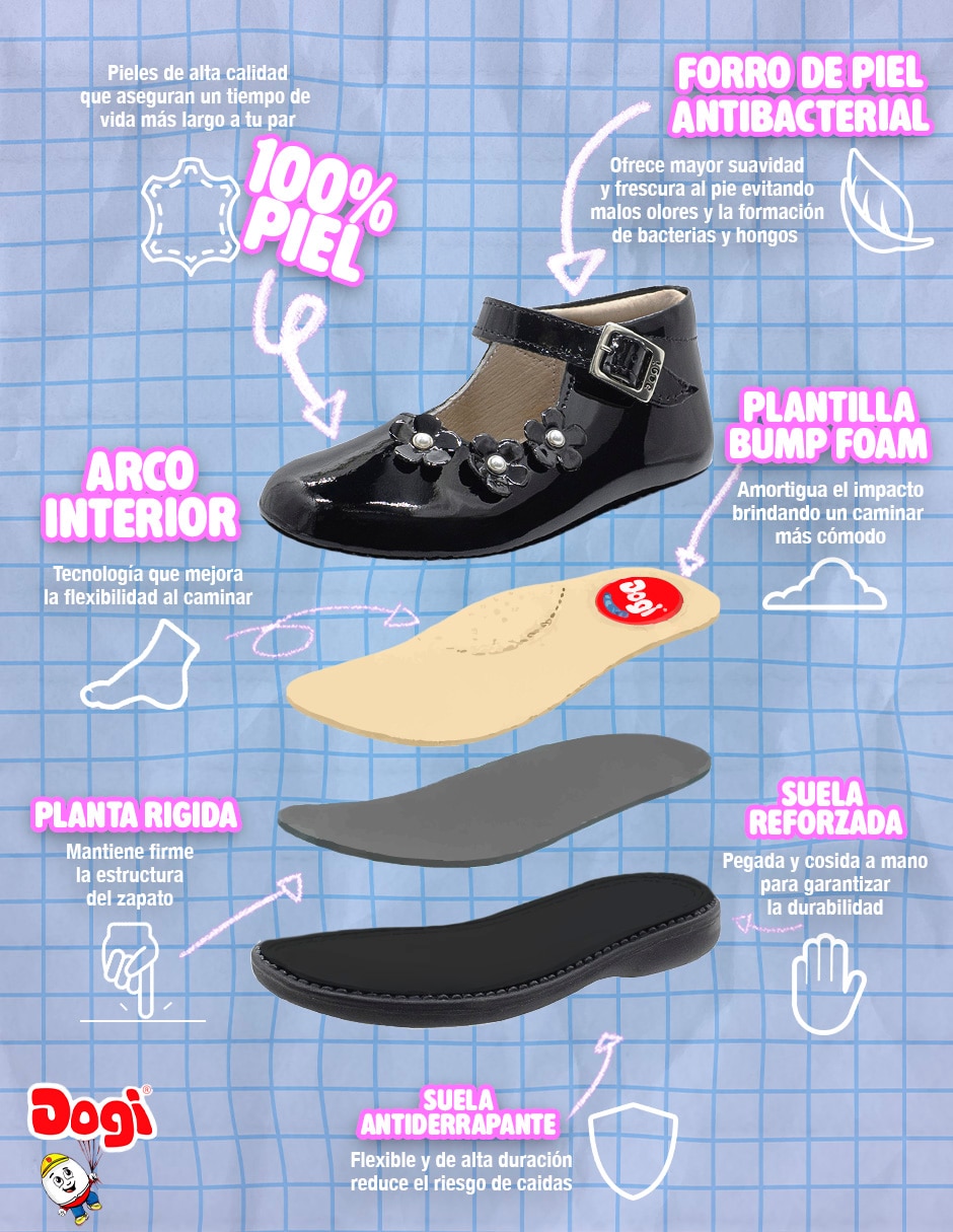 Zapato Dogi Back To School de Charol para Niña
