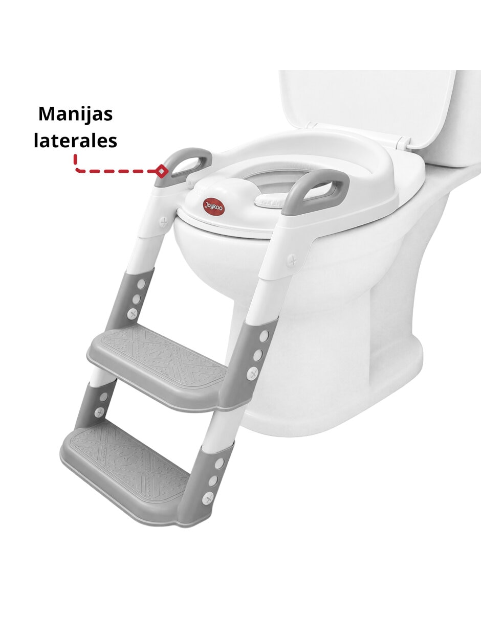 Entrenador de baño con escalera asiento acolchado antideslizante plegable y ajustable 3