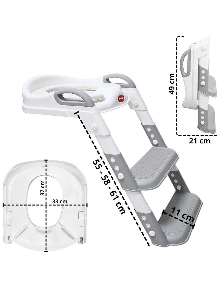 Entrenador de baño con escalera asiento acolchado antideslizante plegable y ajustable 2