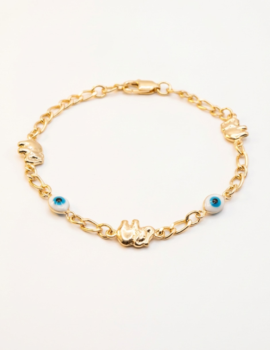 Pulsera de oro laminado zirconia 18 K con acabado brillante 3