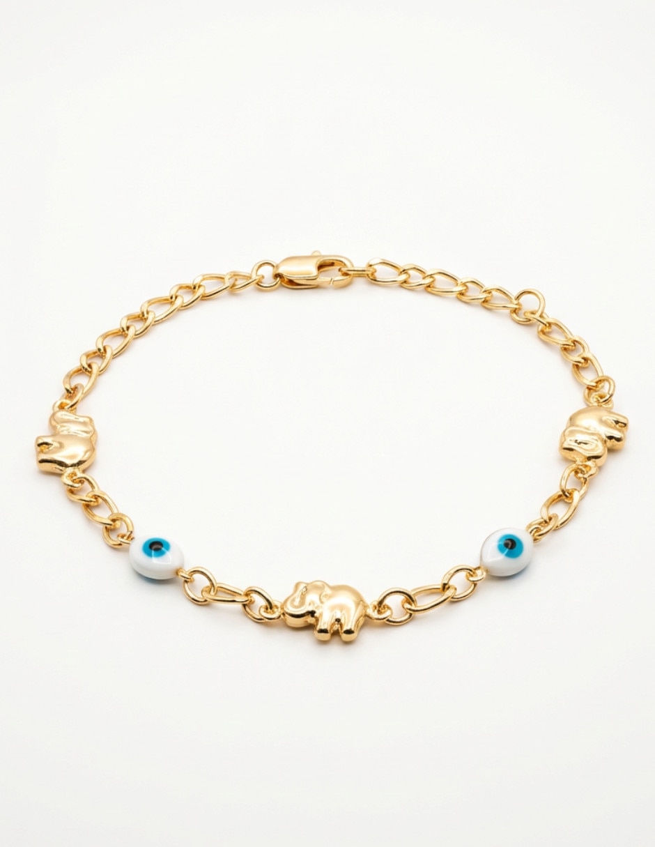 Pulsera de oro laminado zirconia 18 K con acabado brillante Pulsera de oro laminado zirconia 18 K con acabado brillante