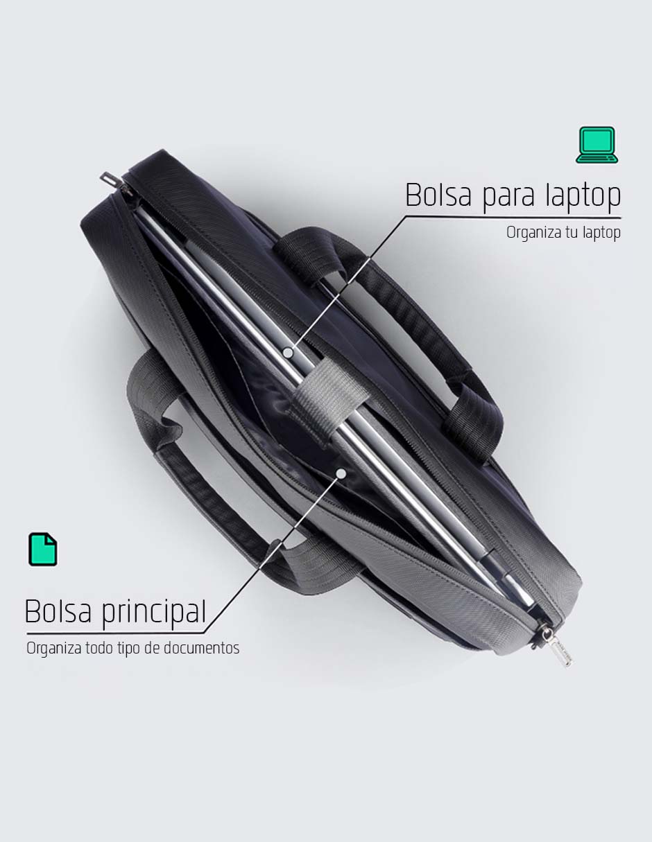 Maletín de poliuretano con compartimiento para laptop 14 pulgadas y celular 8