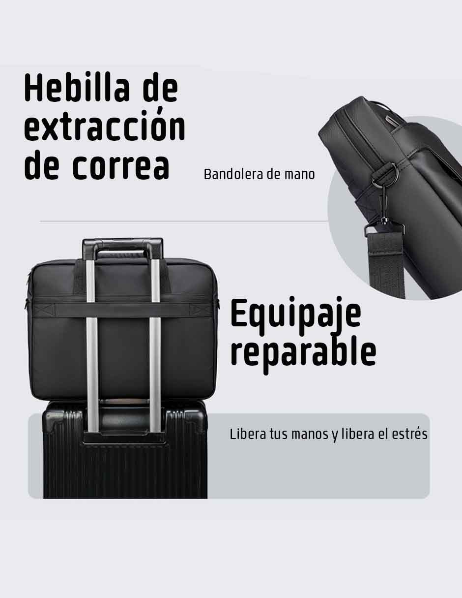 Maletín de poliuretano con compartimiento para laptop 14 pulgadas y celular 6
